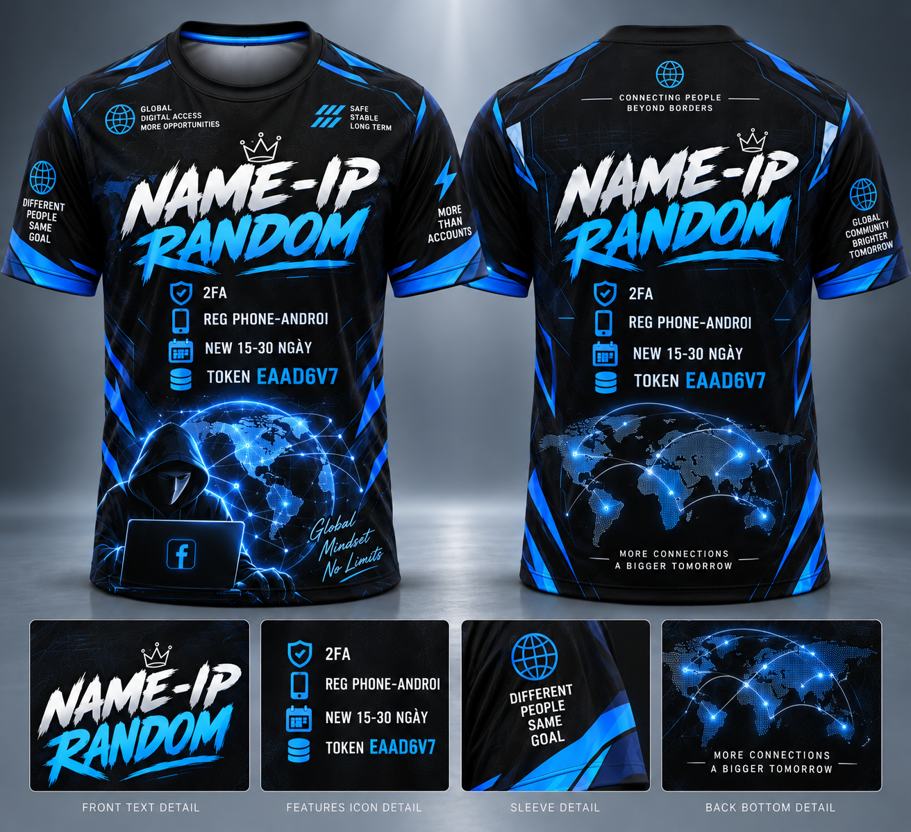 NAME-IP RANDOM 2FA REG PHONE-ANDROI  NEW 15-30 NGÀY  TOKEN EAAD6V7